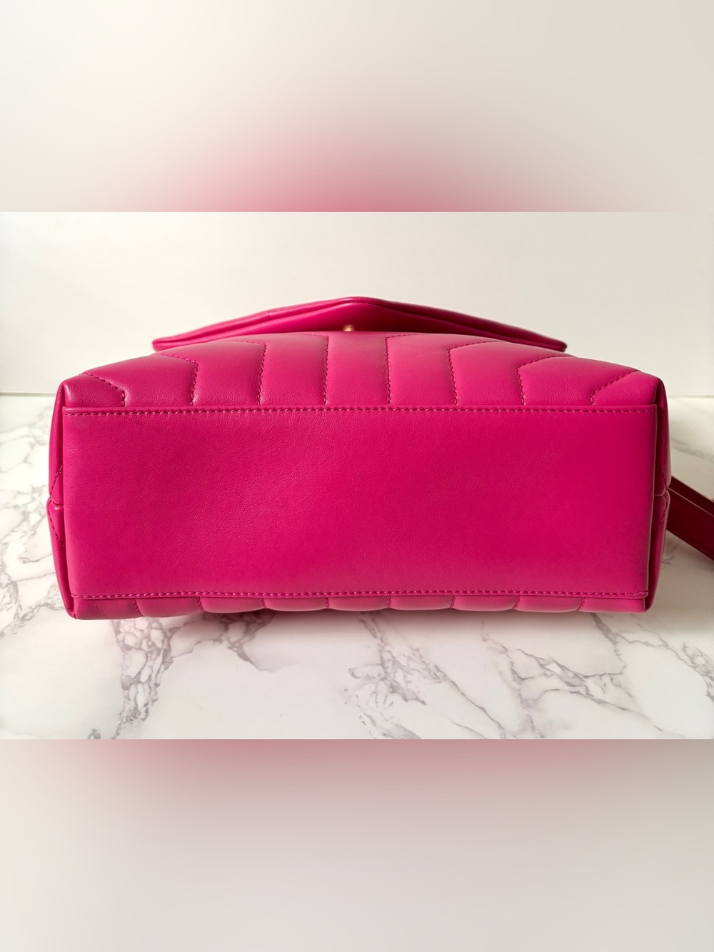 RARE Saint Laurent YSL Small Loulou Pink Fuchsia Shoulder Bag - Picture 7 of 17